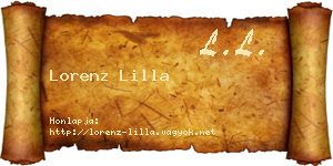 Lorenz Lilla névjegykártya